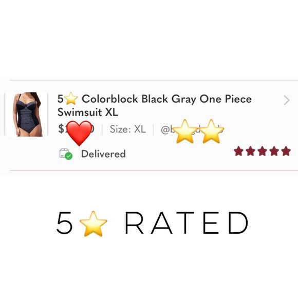 Colorblock Black Gray One Piece Swimsuit XL - Picture 4 of 10